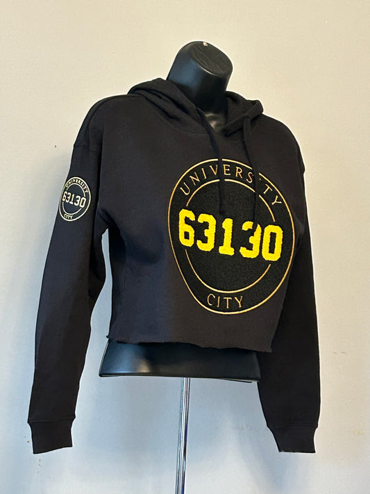 Cropped Zip Code Hoodie